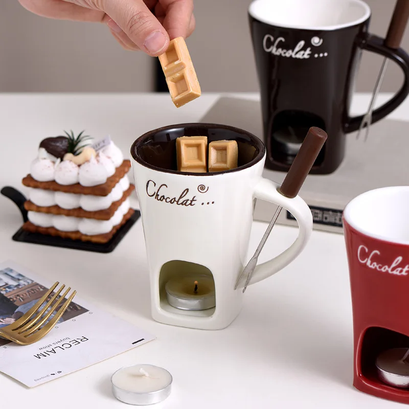 Fondue Pot Ceramic - Chocoladefonduekop, smeltkopjes, keramische smeltkopjes voor fondue,
