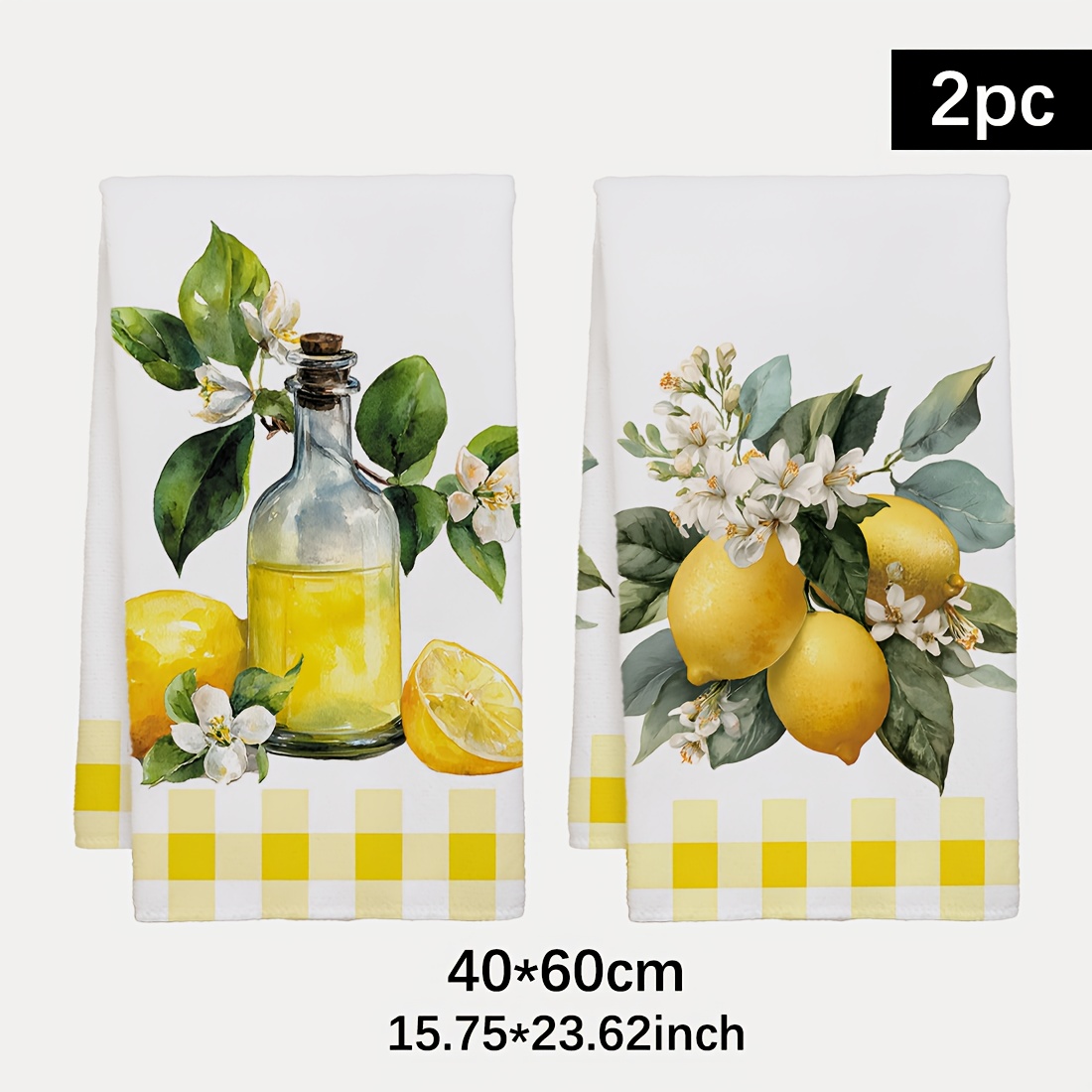 Home Cooking Supplies - 2 stuks, keukenhanddoek met citroenbloemenpatroon, beste