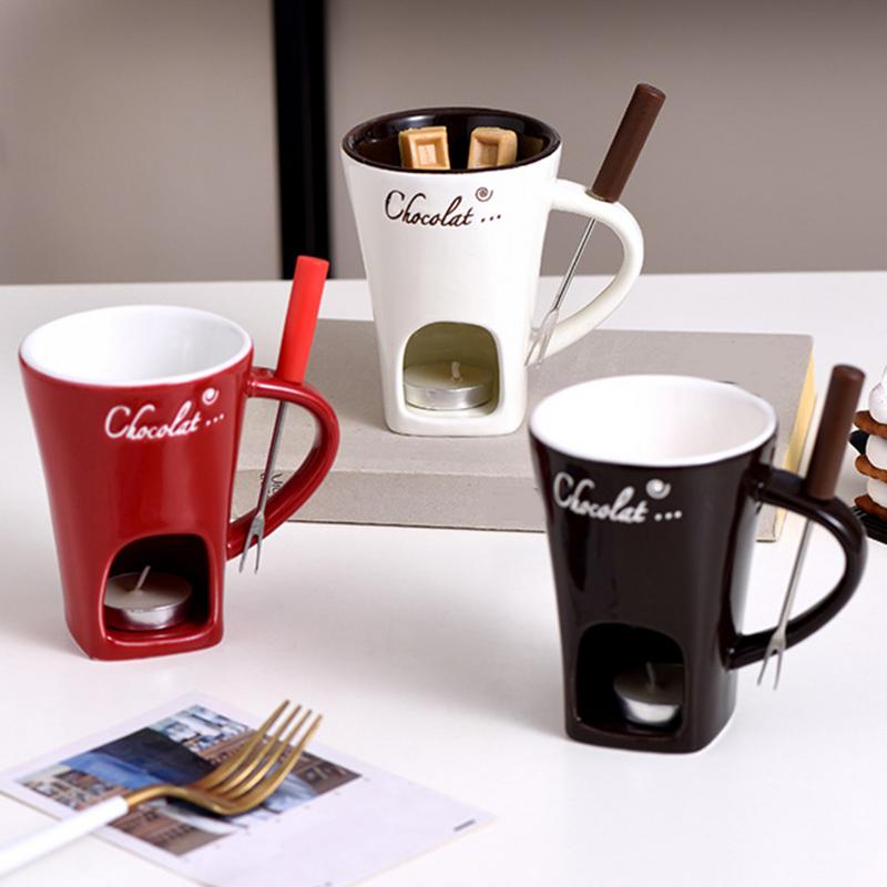 Fondue Pot Ceramic - Chocolademok Hot Pot Keramische smeltbeker Chocoladefonduemok