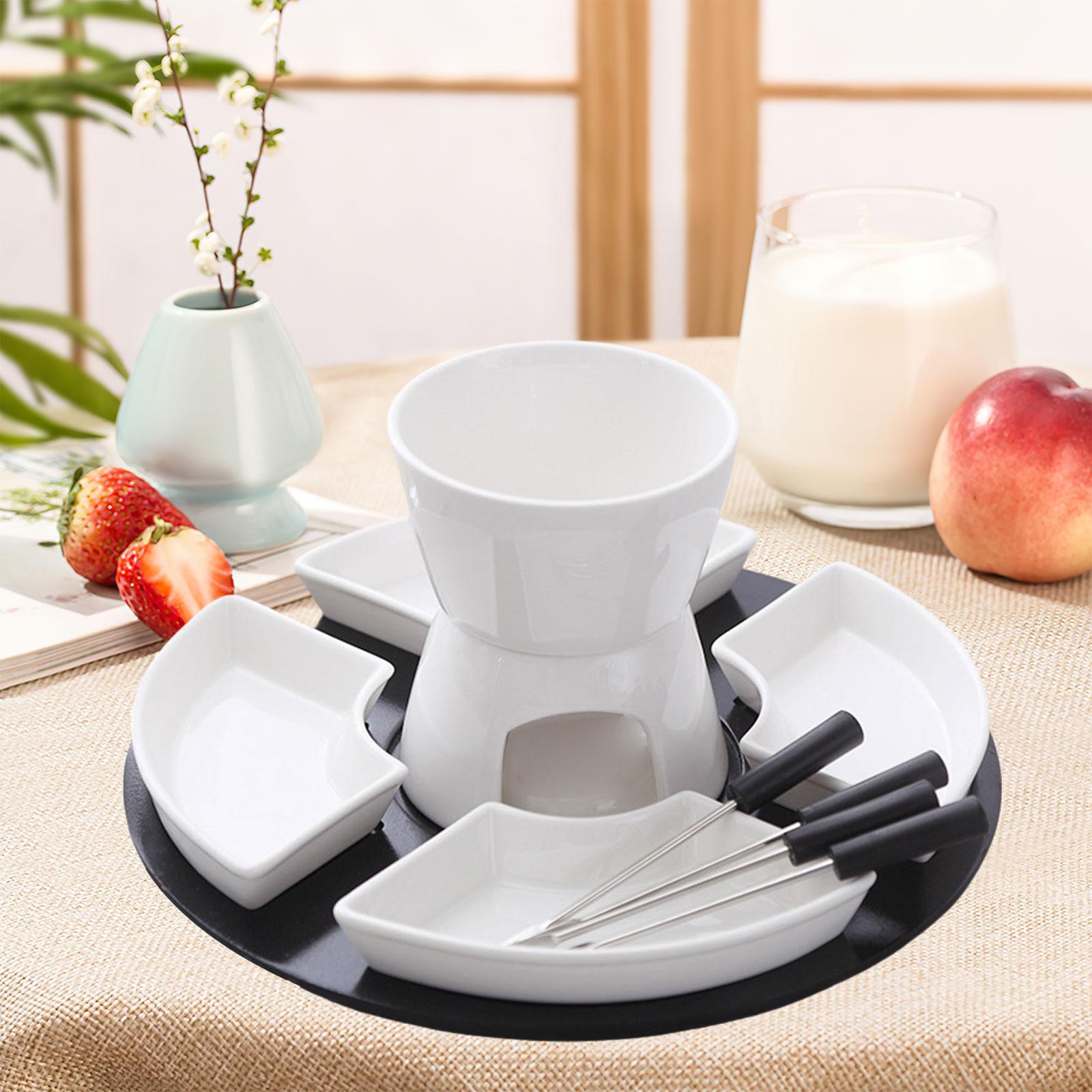 Fondue Pot Ceramic - Porseleinen boterhouder, keramische fondue set, smelt-