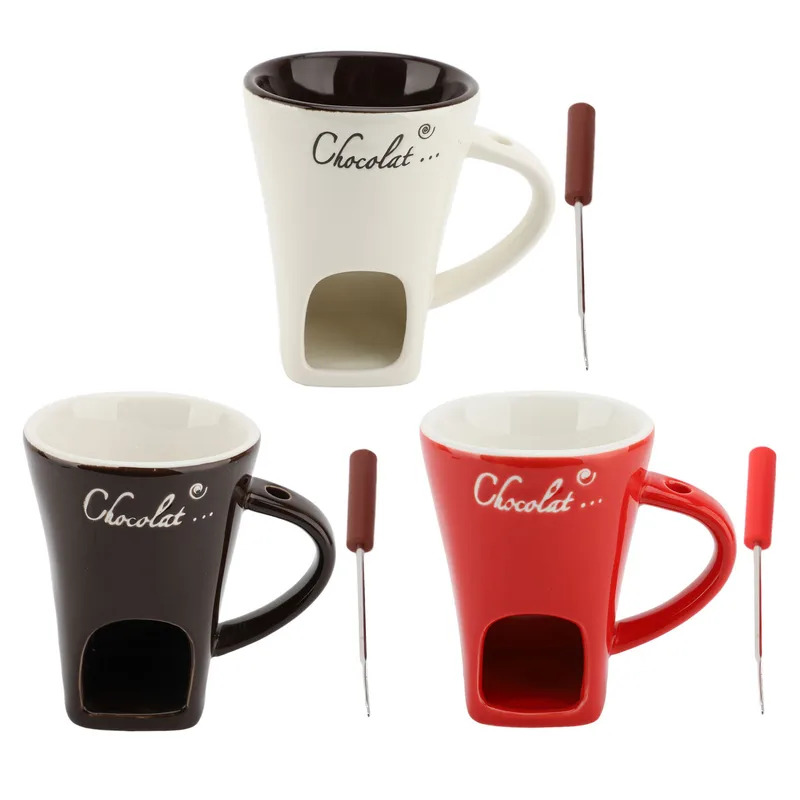 Fondue Pot Ceramic - Chocoladesmeltfonduemok Keramische boterwarmer Pot Chocoladesmeltbenodigdheden met