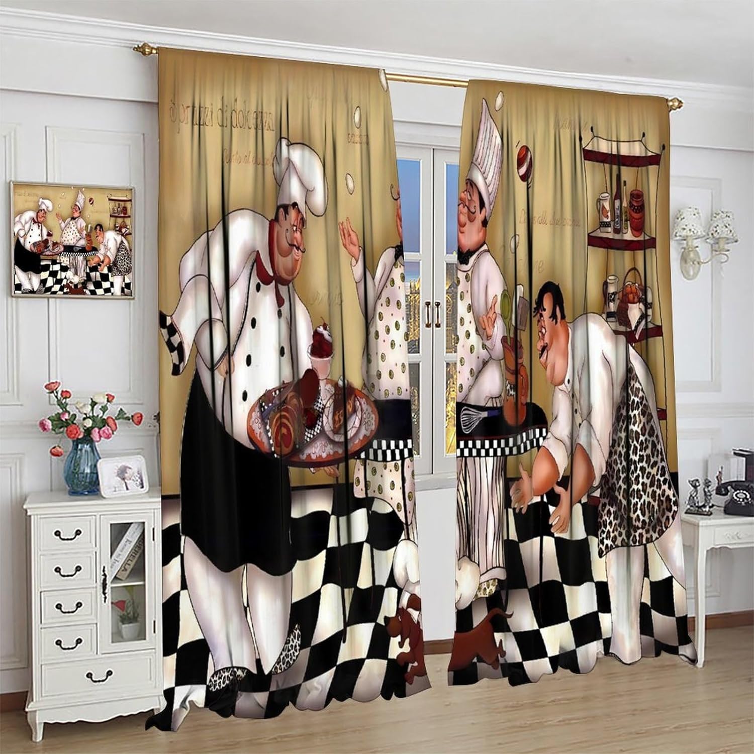 Kitchen Chef Retro Gordijnen,  - Home Cooking Youtube recensie en prijs