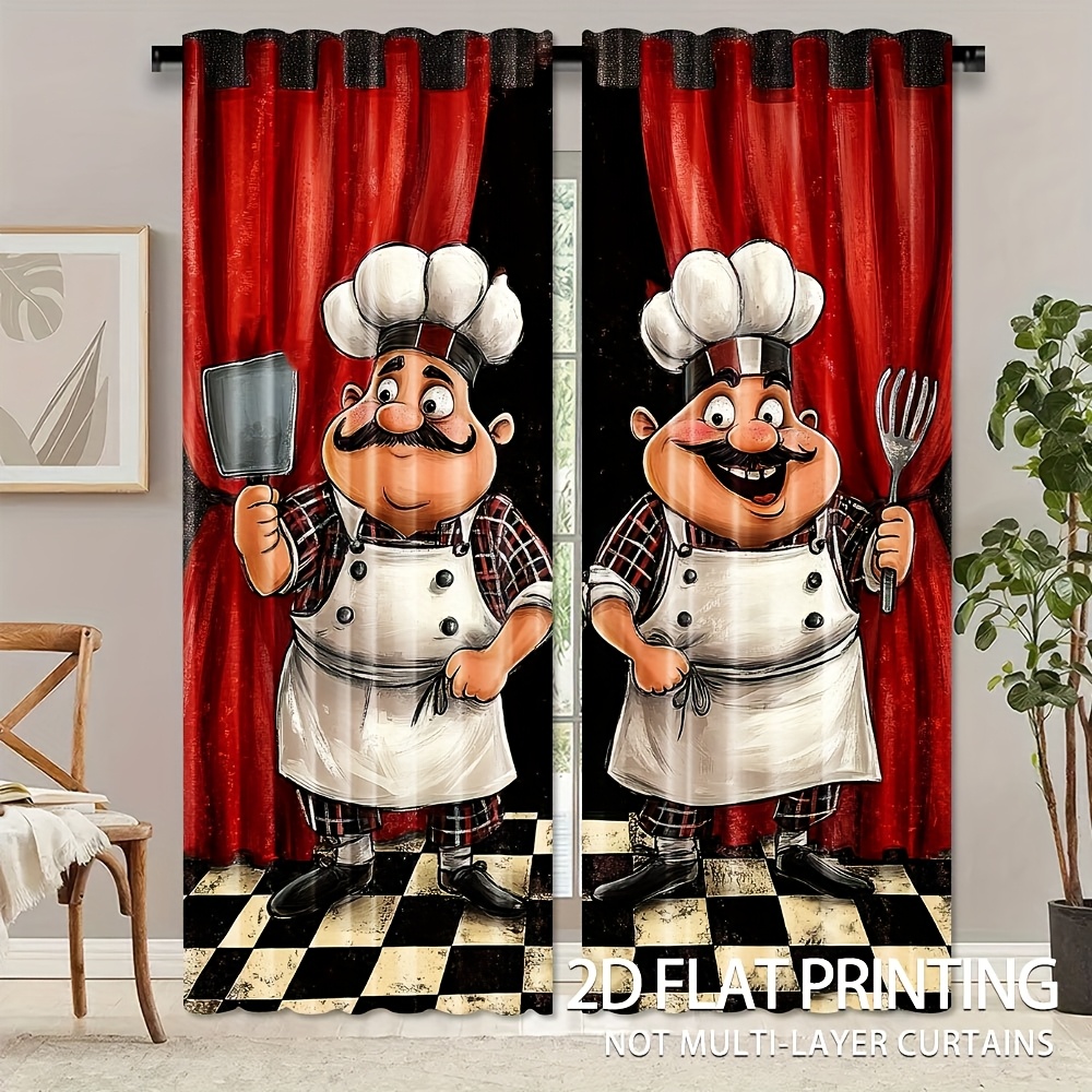 2 stuks chef-kok keukengordijn - Home Cooking Youtube recensie en prijs