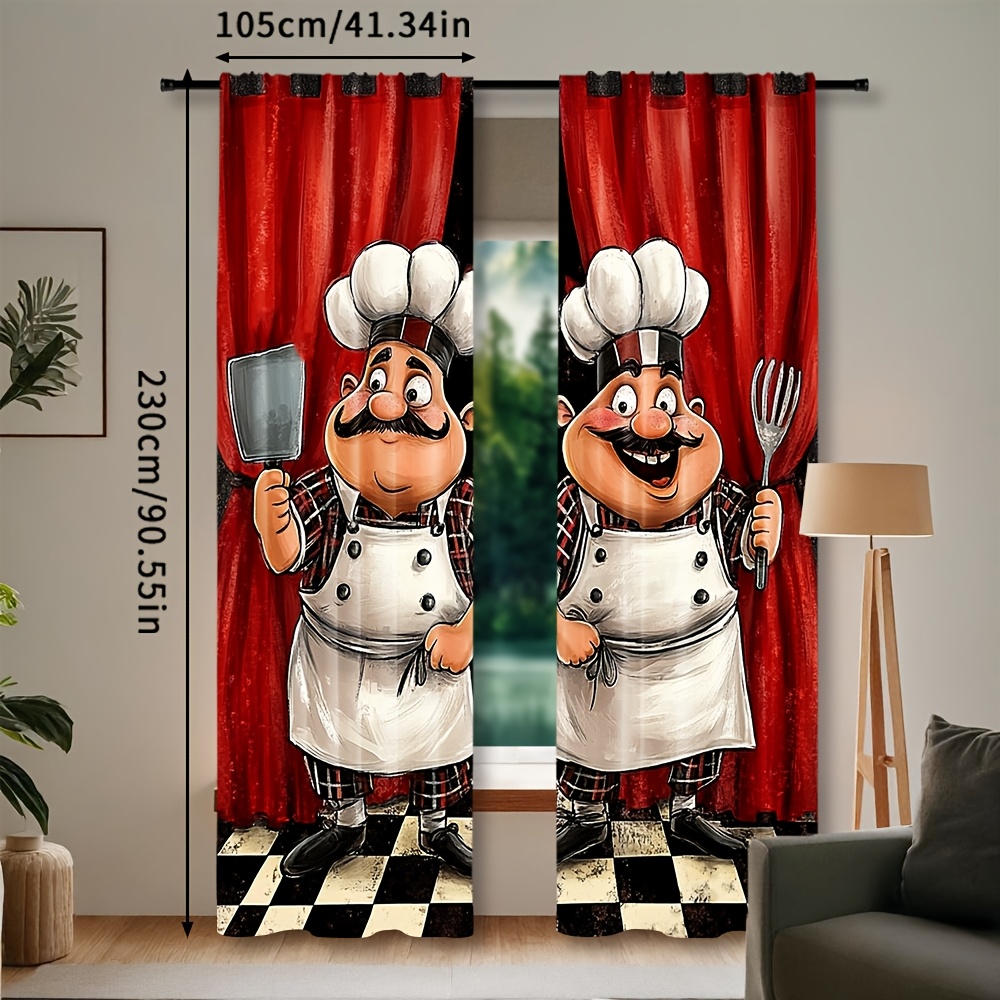 2 stuks chef-kok keukengordijn - Home Cooking Youtube recensie en prijs